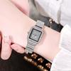 Women's Rhinestone Bracelet Watch Alloy Quartz Wristwatch with Densely Set Crystals, Scratch-resistant Mineral Glass Watch for Office Party Date
