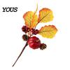 Multi-element Fall Bouquet Autumn Flower Bouquet, Artificial Floral Picks with Maple Leaves Pumpkins Pine Cone Stems Berries Cones for