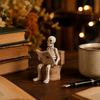 Toilet Desktop Decoration Halloween Skeleton Commode Figurine for Shelf Mantel Table Decor