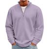 Men's Casual Knit Long Sleeve Pullover with Stand Collar and Ribbed Cuffs