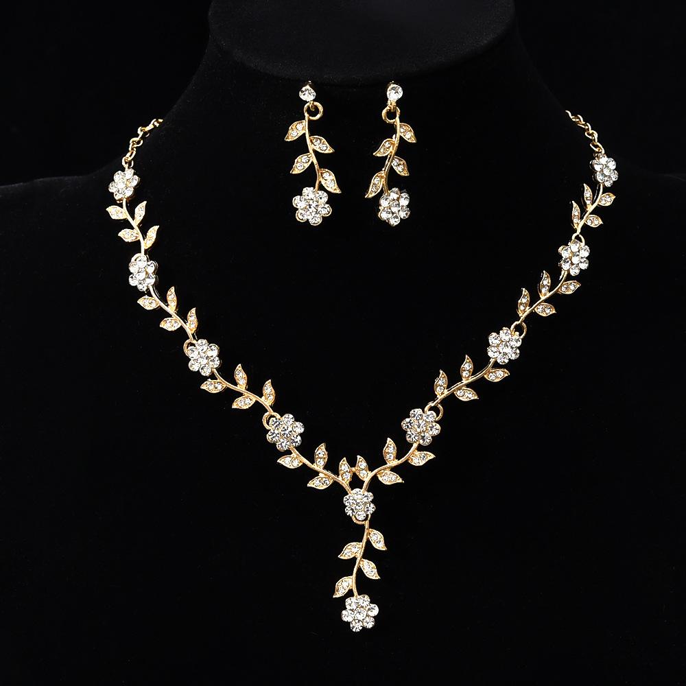 Flower Jewelry Bridal Earrings Necklace Suit Wedding Banquet Clothing Accessories