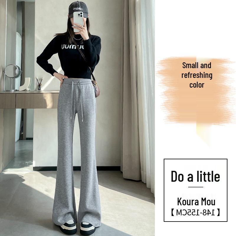 Women's High-Waisted Micro-Flared Slim-Fit Wide-Leg Pants