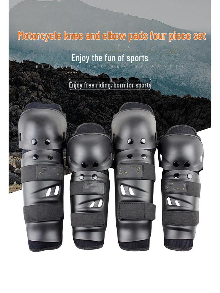Motorcycle Knee & Elbow Pads Set: Round Head Off-Road Protective Gear