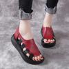 Fashion GKTINOO 2024 Summer Genuine Leather Flat Platform Sandals For Women Hollow Out Mixed Colors Breathable Peep Toe Ladies Sandals
