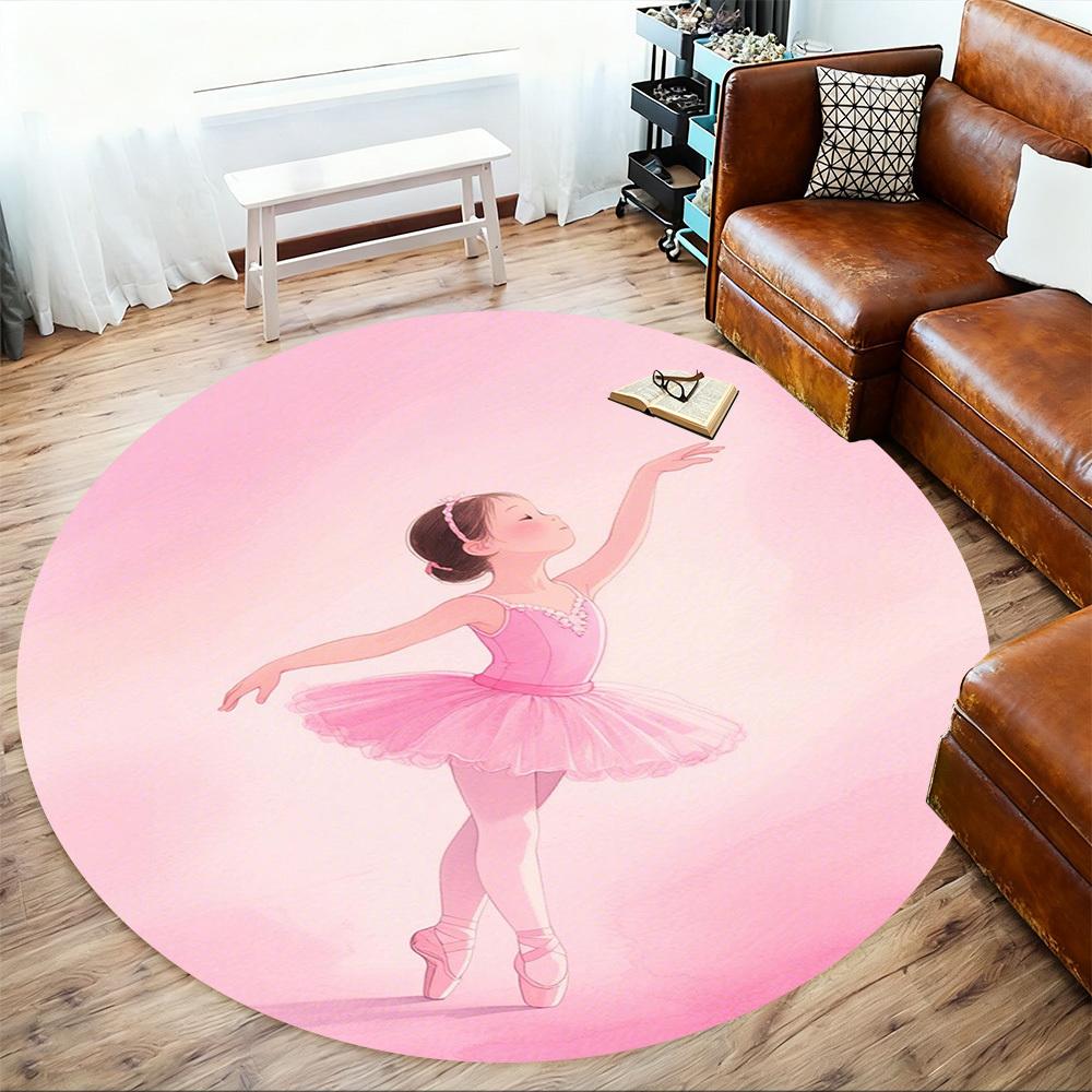 1PC Ballet Tutu Pink Round Chair mat Area Rug - Non-Slip, Floor Mat for Office, Bedroom, home decor Christmas Gift c0528116