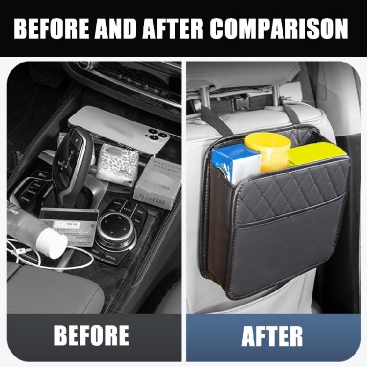 Keep Your Car Neat With Multiple Pocket Compartments Leather Seating Back Organizers Storage Bag For Family Long Journey