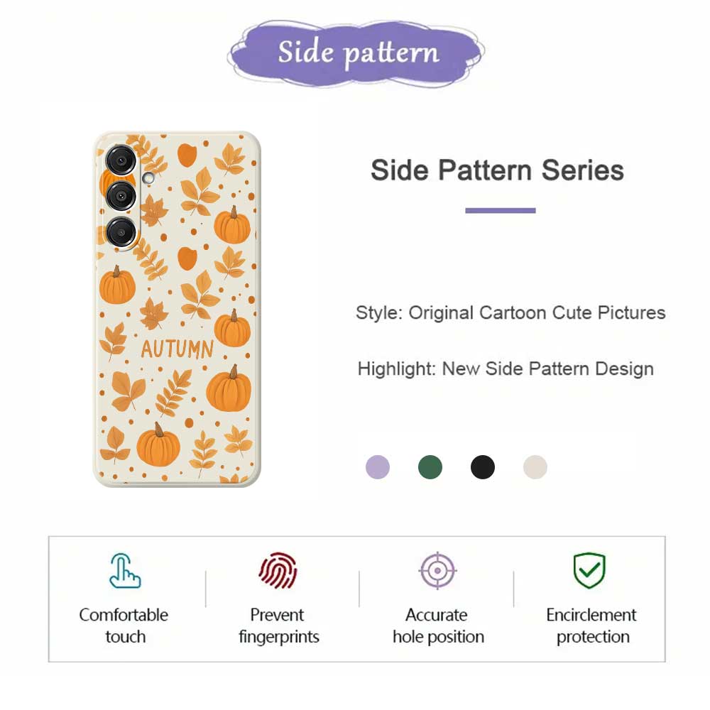 For Samsung Galaxy A16 5G/4G Case Autumn Theme Pattern Printing Straight Edge TPU Phone Back Cover