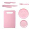 Available Kindergarten Plastic Kitchen & Fruit Knife Set for Kids - Includes Baby Fork & Vegetable Cutting Tools.