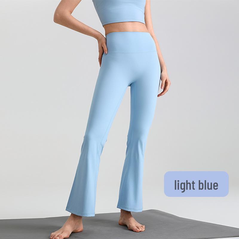 Nude Feel Slim-Fit High Elasticity Petite Micro-Flare Yoga Pants with Optional Logo for Women