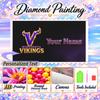 Minnesota Vikings 5D DIY Diamond Painting Custom Name Text, Full Drill Rhinestone Mosaic Art Home Gift