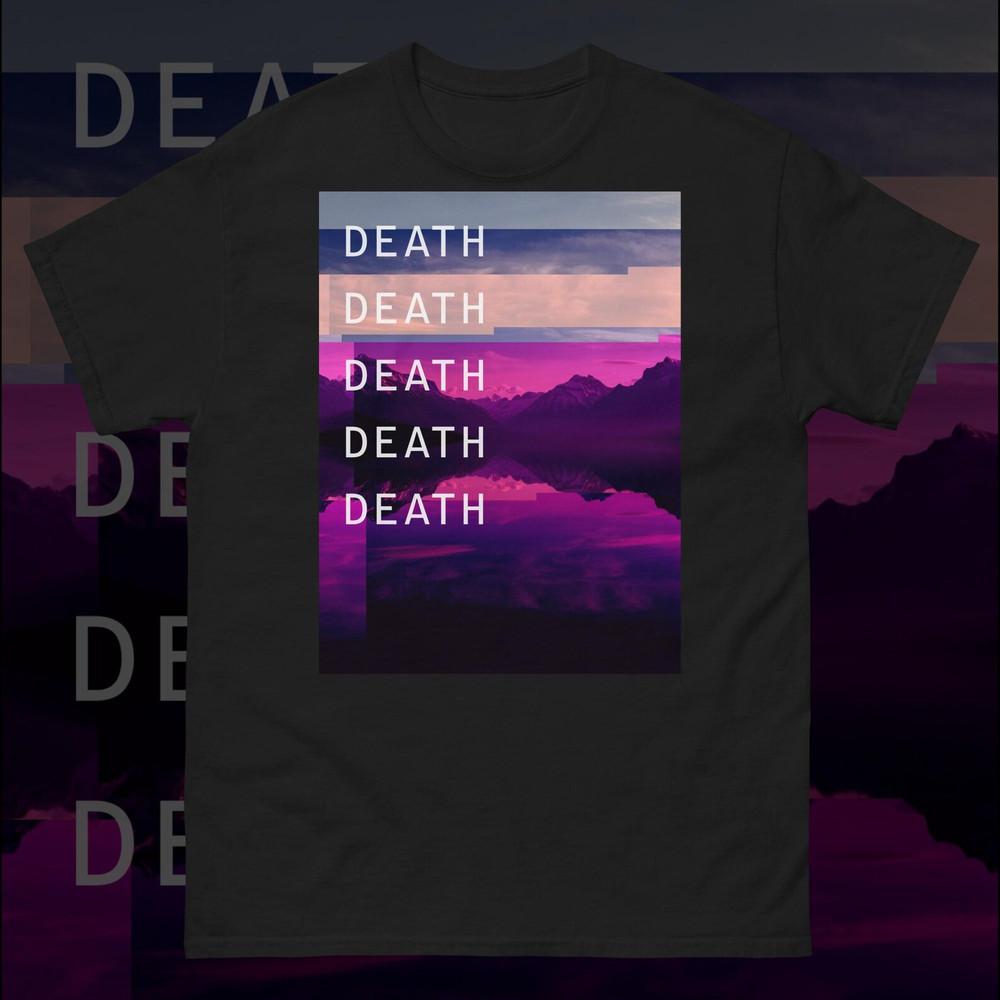 Смерть Смерть Смерть Vaporwave Киберпанк Глитч Мягкий Гранж Пастельный Унисекс Футболка Унисекс Футболка XXXXL