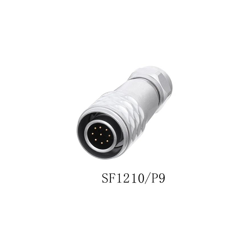 WEIPU SF12 Waterproof M12 2 3 4 5 6 7 9 Pin Wire Cable Aviation Connector Docking Back Nut Male Plug Female Socket Panel Mount