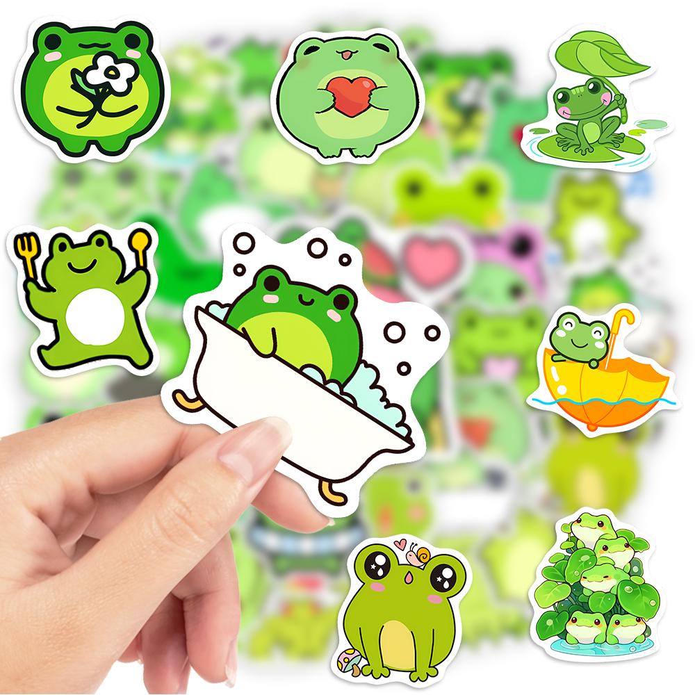 Grappige Kikker Stickers Cartoon Kawaii Diy Speelgoed Cadeau Waterdicht Graffiti Sticker Voor Laptop Telefoon Scrapbook Bagage Flessen Decoratief