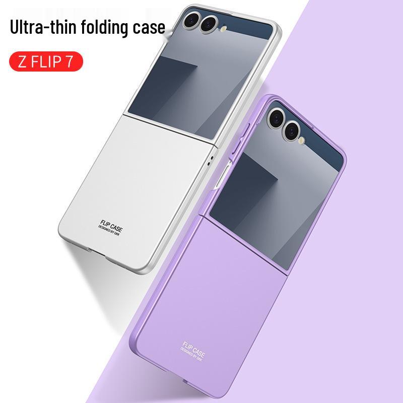 GKK Solid Color Anti-drop PC Case for Samsung Z Flip7 - Large Window, Skin-feel, Cross-border, Foldable Screen Protection