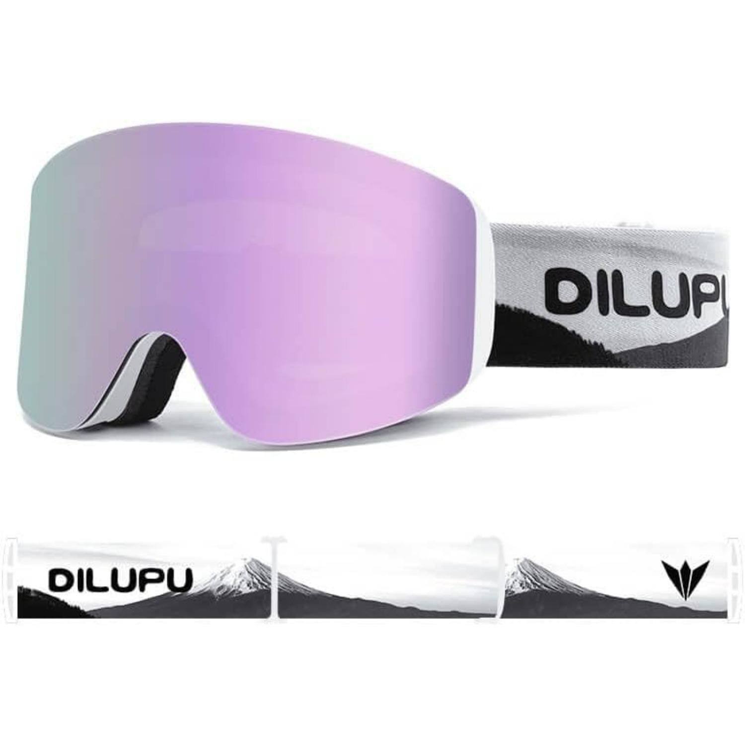 Ski Goggles for Men/Women/Youth, Frameless Anti-Fog 100% UV400 Protection Magnetic Lens Snowboard Goggles B9