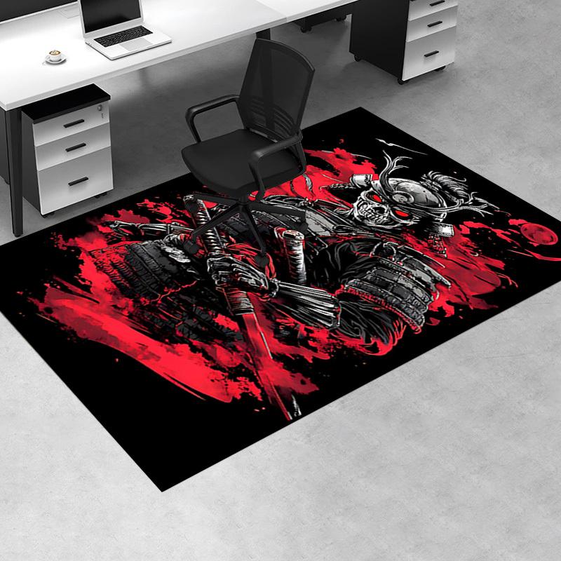 Samurai Warrior Chair Mat Office Carpet for Desk, Home Decor, Sofa Rug, Gift Idea for Any Room