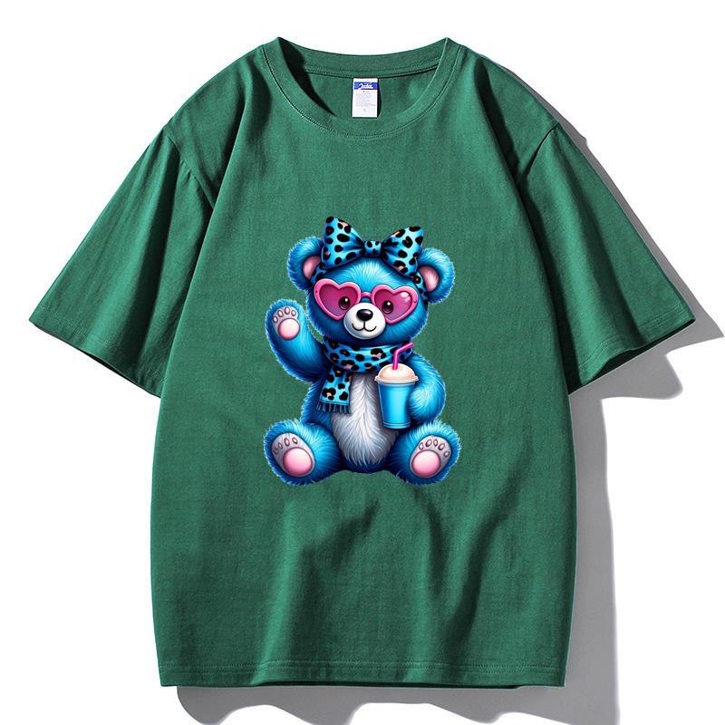 

M19 MINISO 2026 Summer Men Women Print Oversized T-shirt Casual Cotton Tee XXL темно-зелений колір