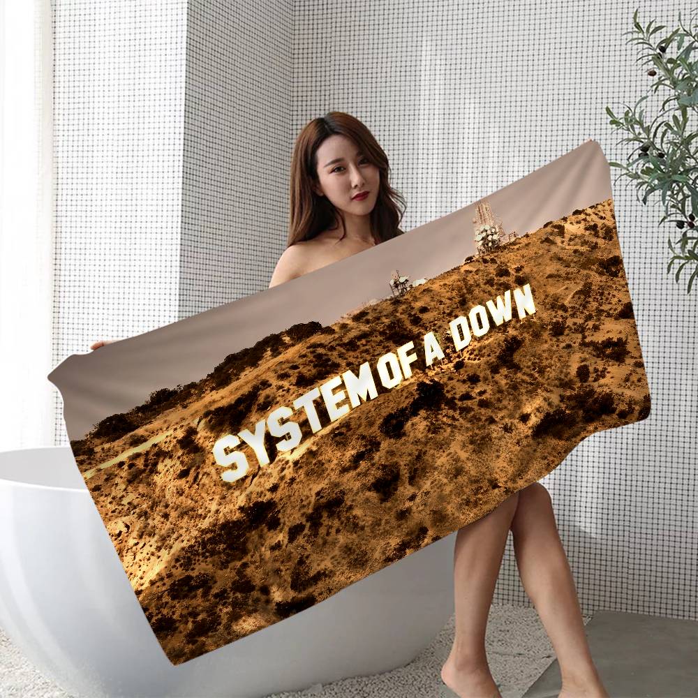 S-System of a D-Down Band Microfiber Beach Towel Absorbent Quick dry Soft Yoga Swimming Resort Mountain Climbing Towel