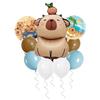 Animal Kapibara Birthday Daisy Flower Aluminum Film Latex Balloon Set Banquet Arrangement Supplies