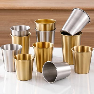 Nordic Ins Simple Metal Stainless Steel Gold Plated Brewery Cup Copper Titanium Gold High Quality Cup Steel Friends For Camping