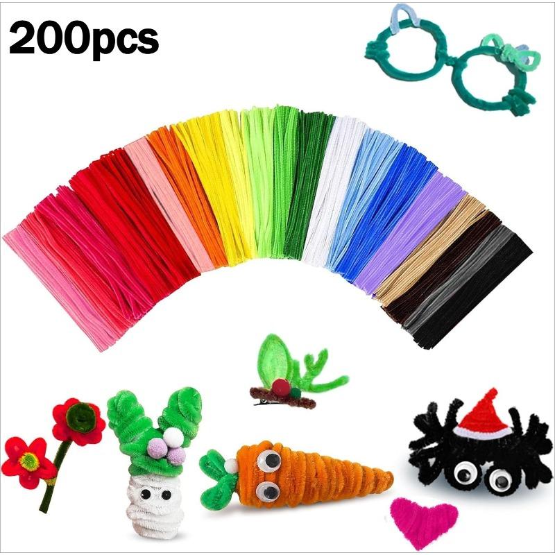 200pcs Pipe Cleaners Craft Bulk,DIY Games Gifts,Arts Crafts,Art Supplies for Creative DIY Room Decor, Halloween Christmas Decor