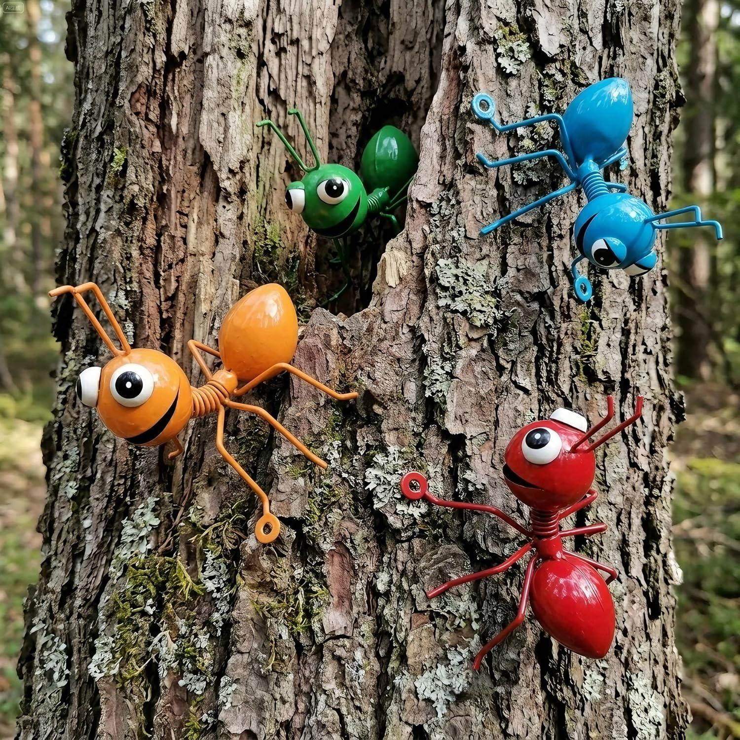 

Metal Ants Set of 4 Colors Garden Decor Outdoor Sculpture Patio Decor Lawn Metal Yard Art Garden Statue Outdoor Decorative Metal Wall Art Garden Gifts Z4