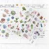 6 Sheet Cartoon Green Plant Sticker Kawaii Transparent Diy Diary Decorative Masking Stickers Scrapbook Stationery Student Gift