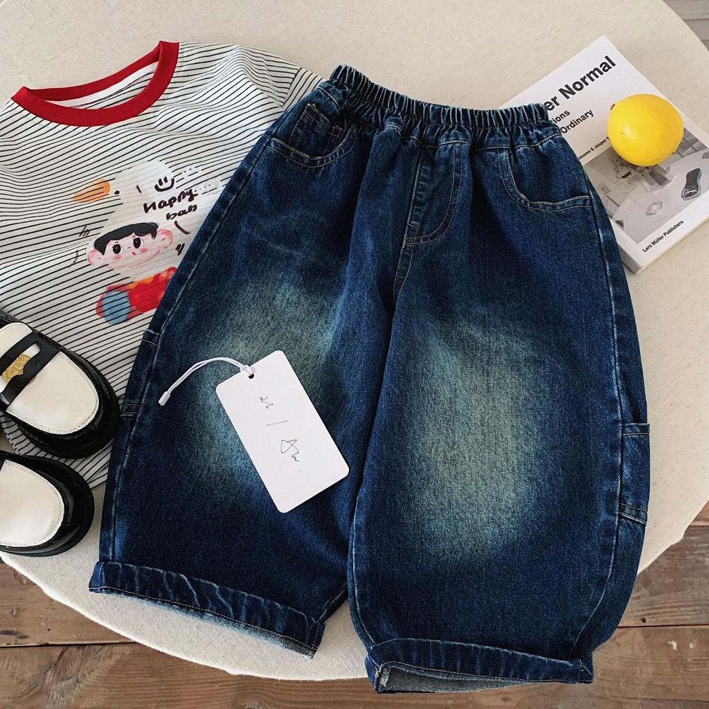 Boys' Jeans Autumn New Children'S Foreign Loose Trousers Medium And Children'S Solid Color Pants