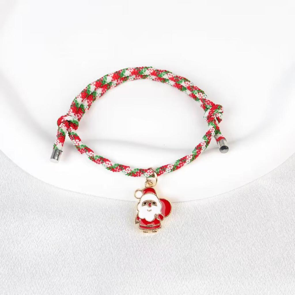 Weihnachts-Cartoon-Armband: Kreatives Verstellbares Handseil für Paare & Freunde - Buntes Geschenk
