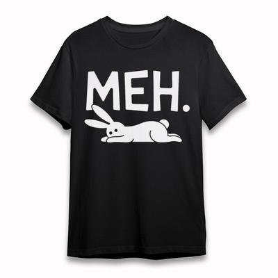 Damen Weiches Klassisches T-Shirt MEH Kaninchen Grafik 100% Baumwolle Unisex Übergröße T-Shirt
