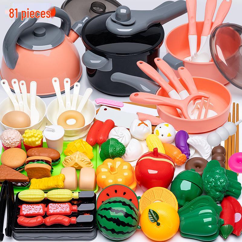 Cross-Border Pretend Kitchen Playset: Educational Toy for Girls Ages 3-6, Includes Fruit Cutting Set