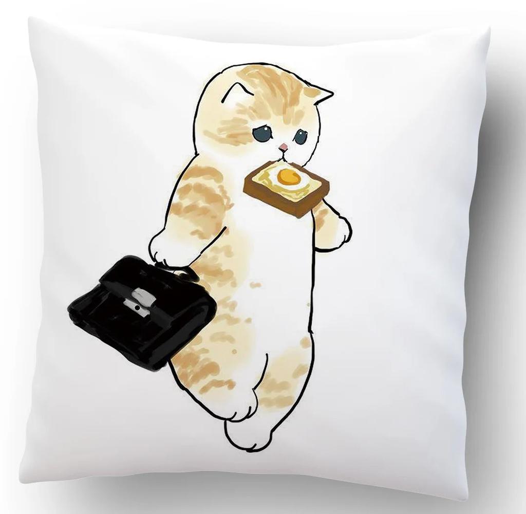 Cartoon Cat Decorative Pattern Pillowcase Office Living Room Home Pillowcase Car Ornaments
