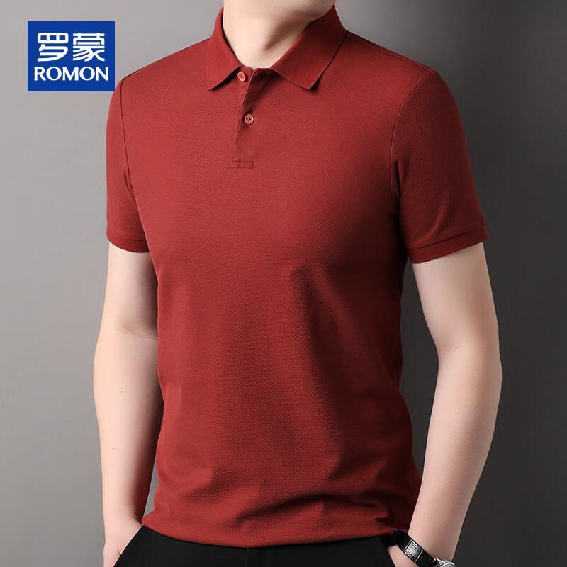 ROMON Men's Heavyweight Pure Cotton Short Sleeve Polo Shirt