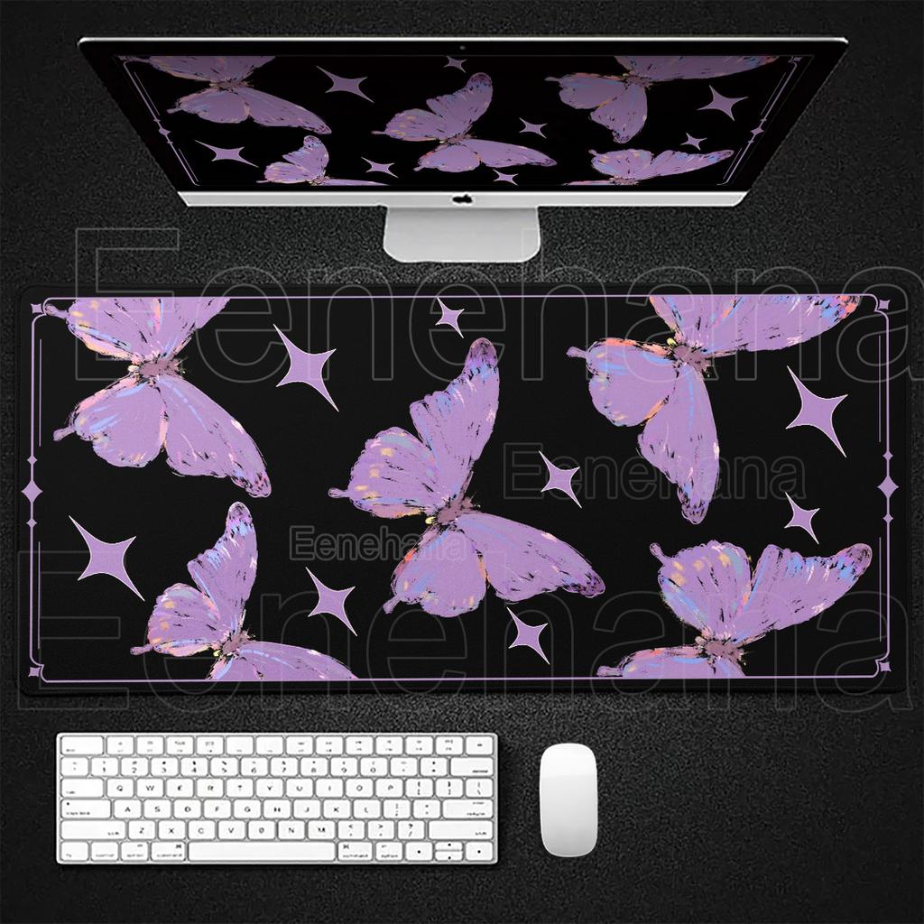 Butterfly Flower Mouse Pad Keyboard Star XXL PC Gamer Accessories Setup Gaming Decoration Non-slip Large Laptop Extend Desk Mats