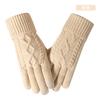 Winter touch screen gloves adult women's knitted gloves piled thickened cold-proof cycling warm gloves