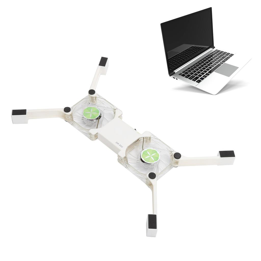 Laptop Cooling Pad USB Foldable Radiator Cooler Stand Light Portable with AntiSkid Mount(White )