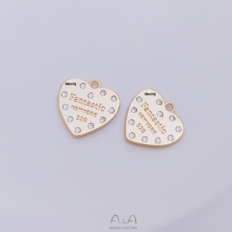 

14K Gold-Filled Zircon Heart Pendant Necklace & Bracelet Set