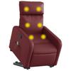 Vidaxl Reclining and Tilting Armchair with Massage, Electric, Burgundy
