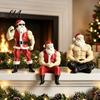 Creative Christmas Desktop Decor Muscular Santa Claus Figurine, Funny Hilarious Resin Strong Statue, Novelty Bodybuilder Decoration Collectible