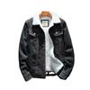 Men's Autumn and Winter Padded Warm Denim Jacket Solid Color Loose Cotton Jacket