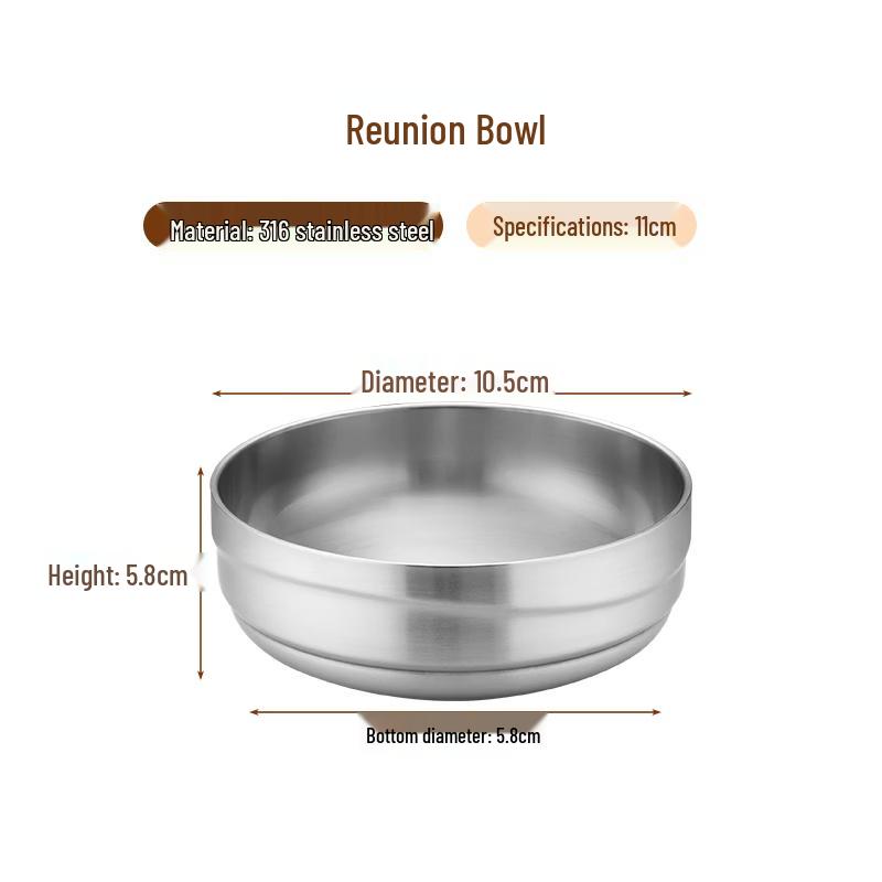 SPSR 316 Stainless Steel Korean Style Soup Bowl Set