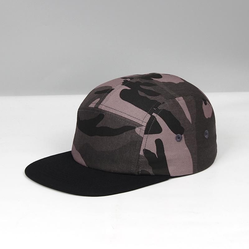 Cotton 5-Panel Flat Brim Baseball Cap, Unisex Aviator Skateboard Camping Hat, Street Hip Hop Headwear