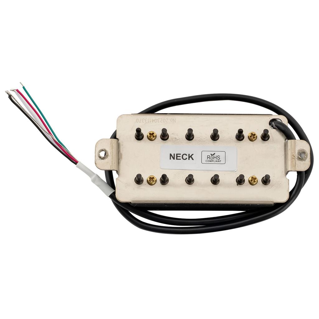 Musiclily Pro Alnico 5 Uncovered Adjustable Hexagonal Pole Humbucker Pickup for Neck PU Electric Black HH-HEXA Guitar,