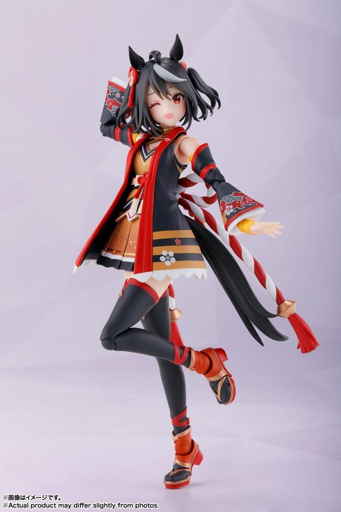 TAMASHII NATIONS Uma Musume Pretty Derby Kitasan Černá 140mm malovaná pohyblivá figurka SHFiguarts cca. PVC a ABS