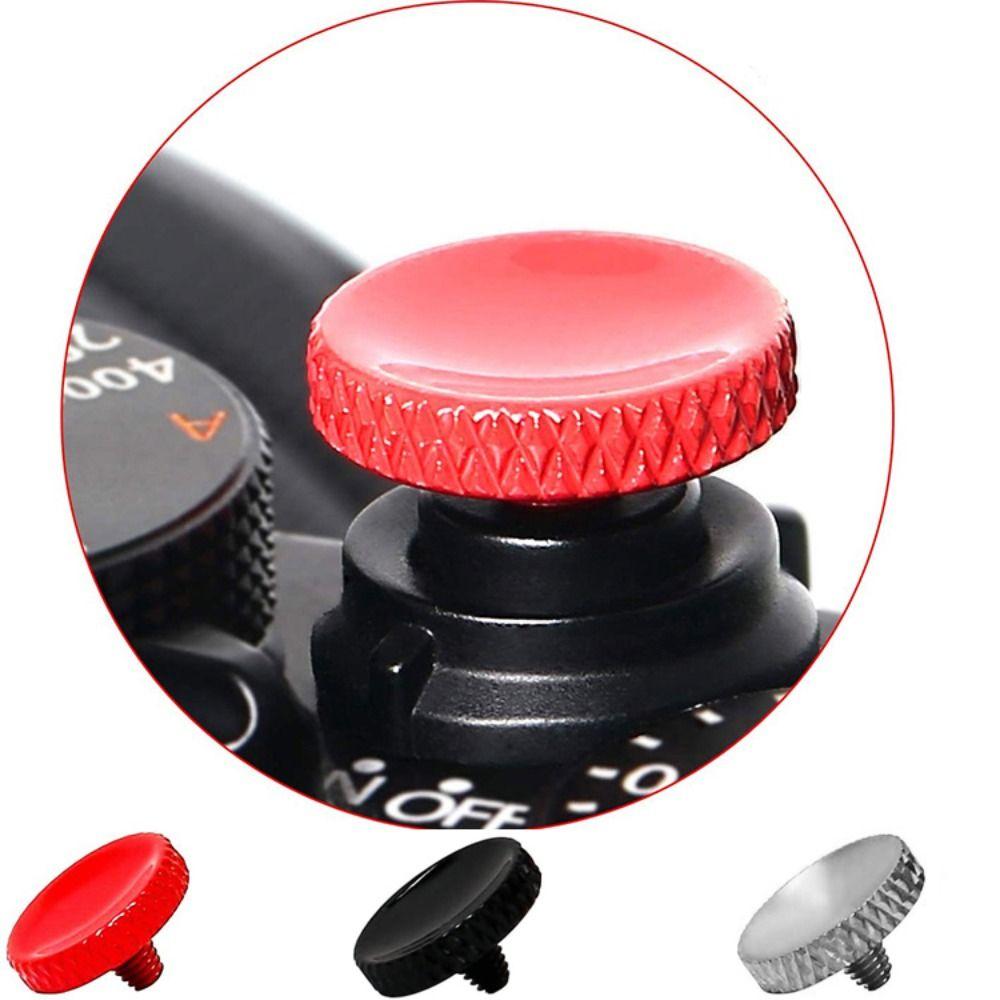 Concave Shutter Button Brass Rubber Ring Shutter Release for Fujifilm/Leica/Nikon/Sony DSLR Camera