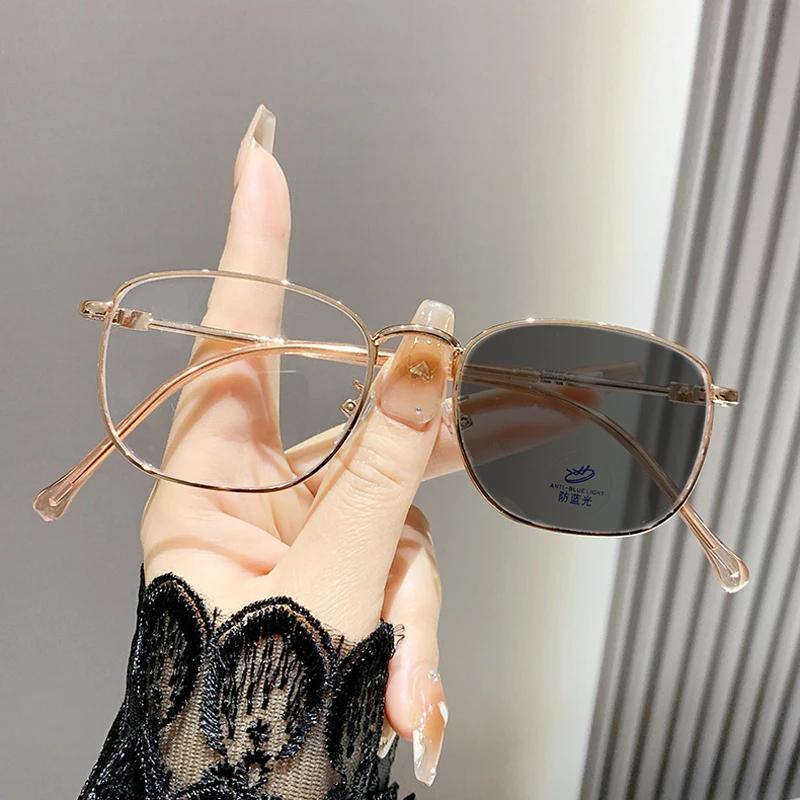 

Новий тренд фотохромні окуляри для читання високої чіткості окуляри для пресбіопії оправа чоловічі жіночі вінтажні ретро рецептурні окуляри 4.0 рожевий колір золота