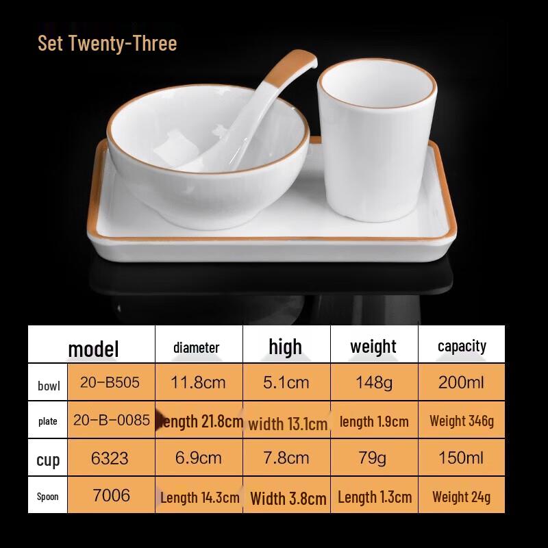 Commercial Melamine 4-Piece Tableware Set