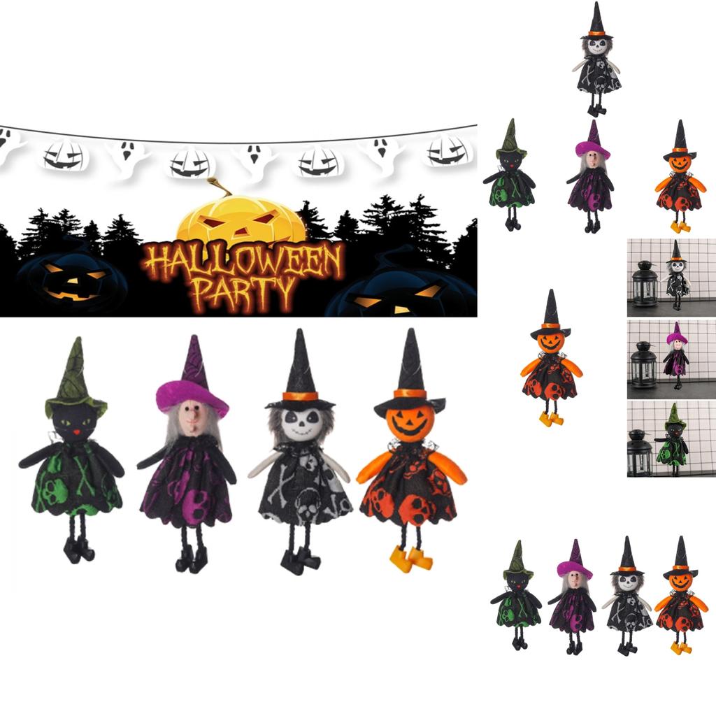 Halloween Decor Supplies Adorable Pumpkin Witch Ghost Pendant For Kids Party Props