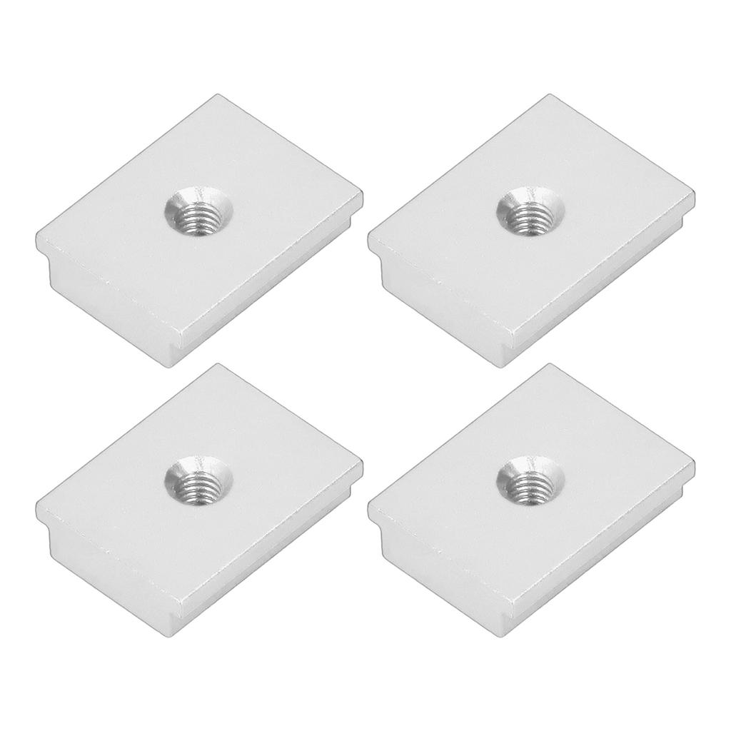 4Pcs Sliding Slot Nut T Type Aluminum Alloy Woodworking Linear Motion Parts 30 Series M6 Silver