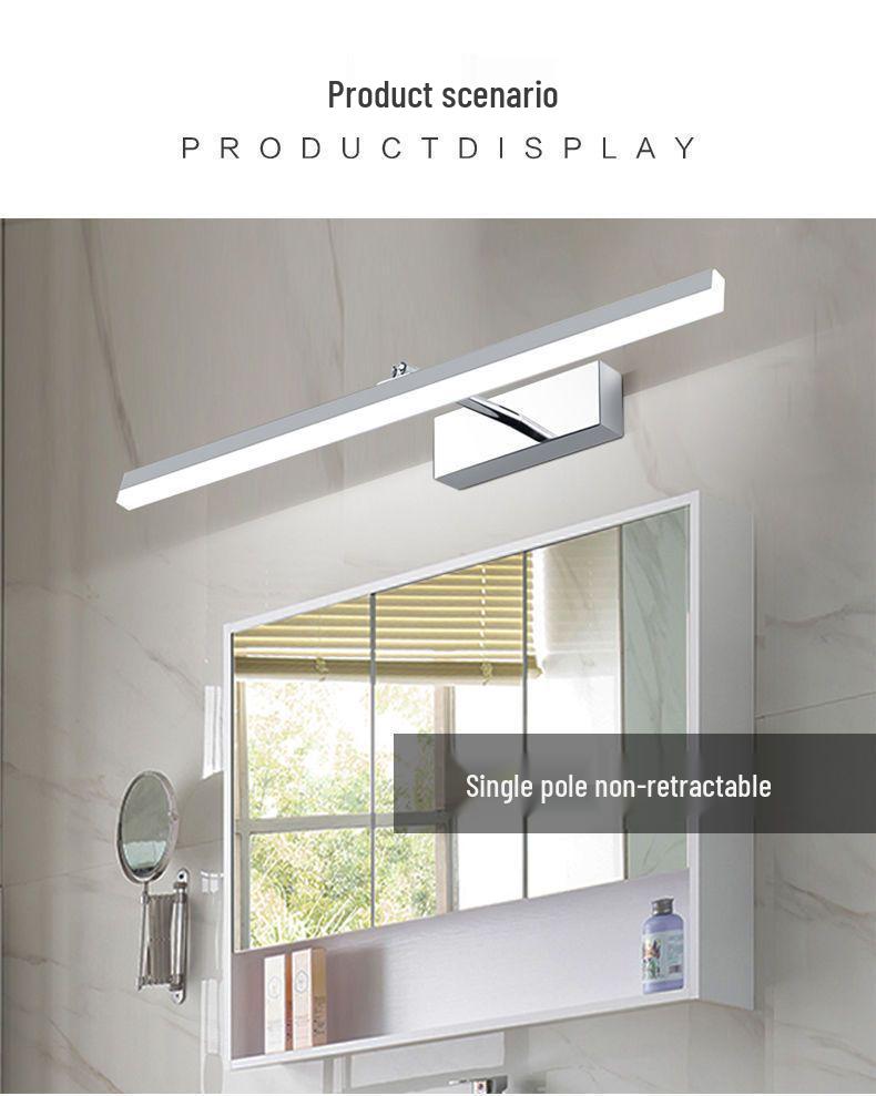 Nordic Minimalist Bathroom LED Telescopic Mirror Cabinet Vanity Light, Three-Color Wall Light for Bathroom.